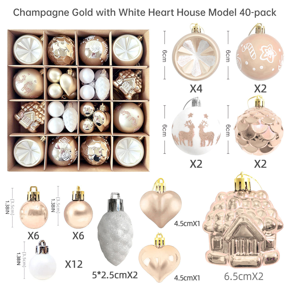 Christmas decoration 6cm electroplated ball plastic ball special-shaped painted Christmas ball gift Christmas tree pendant - V.I.P Digital Presence