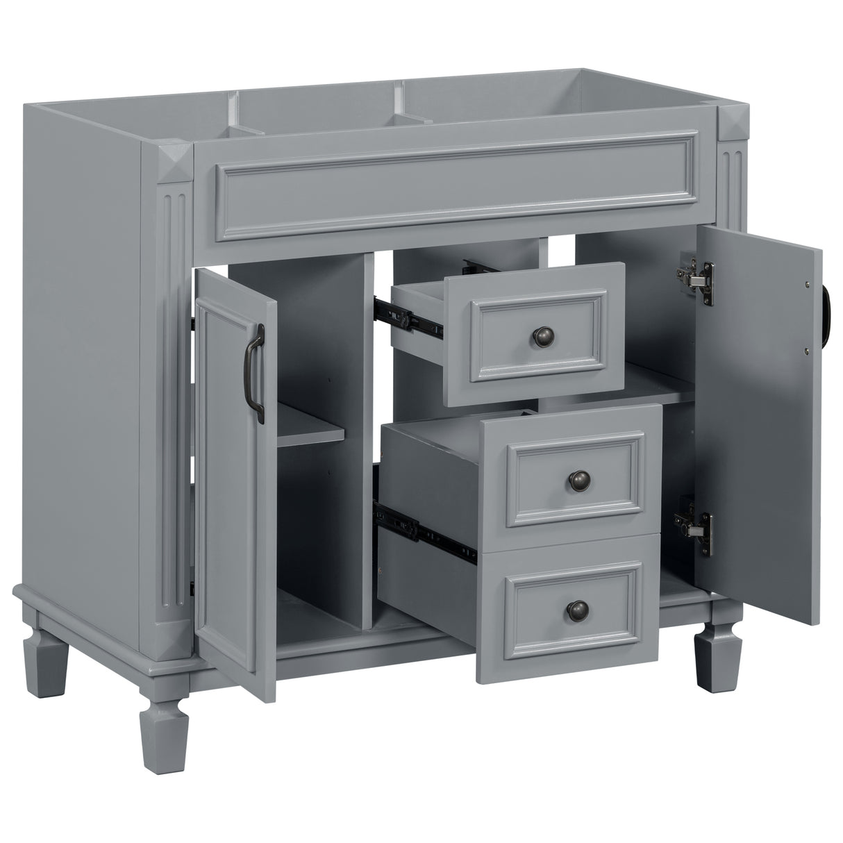 36'' Bathroom Vanity without Top Sink Cabinet only Modern Bathroom Storage Cabinet with 2 Soft Closing Doors and 2 Drawers - V.I.P Digital Presence
