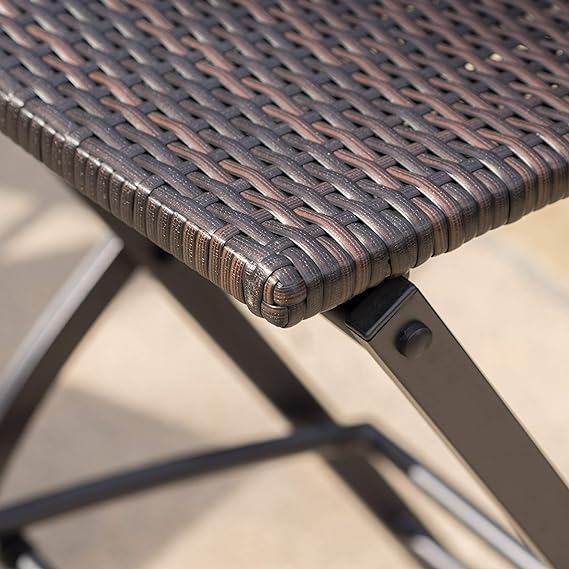 Outdoor Wicker Barstools Faux Rattan Patio Bar Stool Foldable Chair, 2-Pcs Set, Multibrown - V.I.P Digital Presence