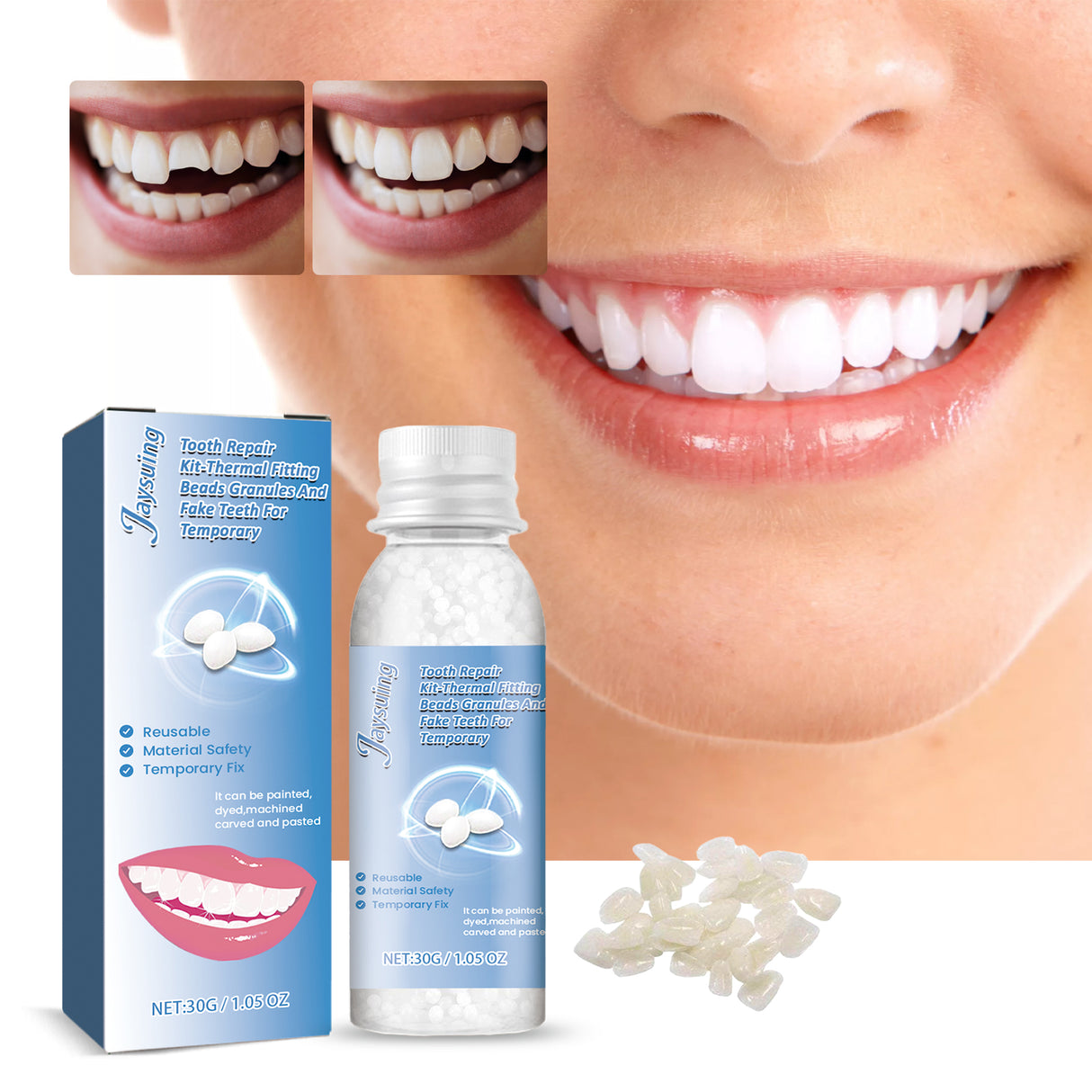 Tooth Repair Kit, Halloween Makeup Modification Teeth Dentures Fillings And Holes And Glue - V.I.P Digital Presence