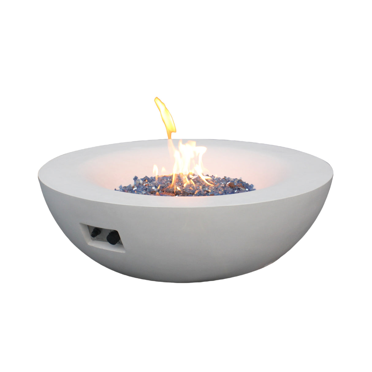 42 Inch Outdoor Concrete Propane gas Fire Pit bowl in Antique white color - V.I.P Digital Presence