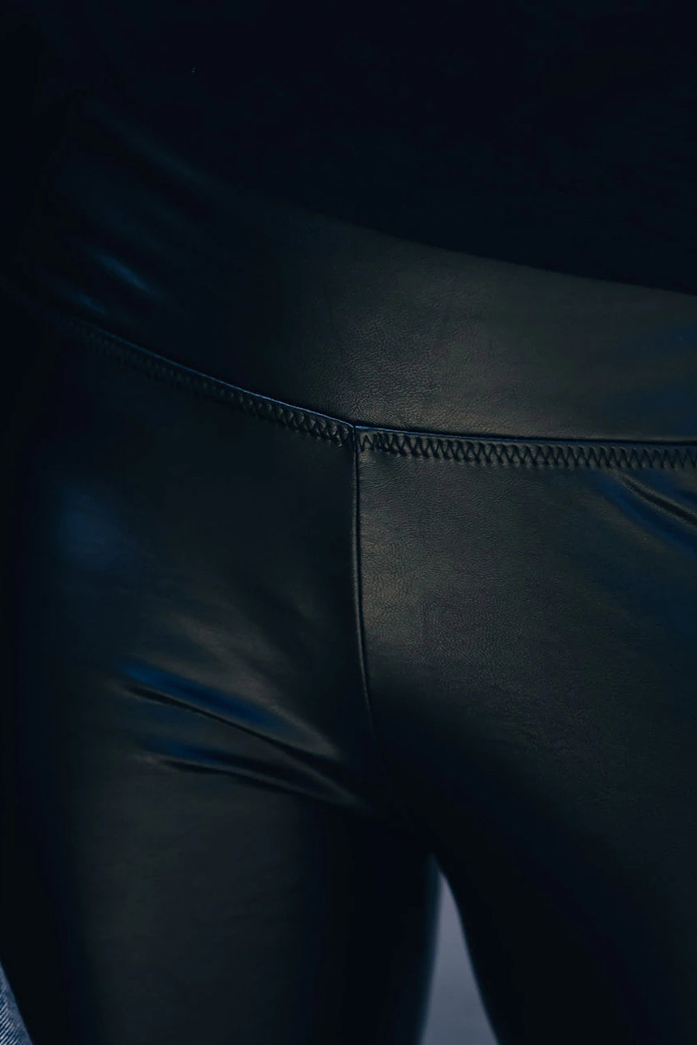 Black Faux Leather High Waist Leggings - V.I.P Digital Presence
