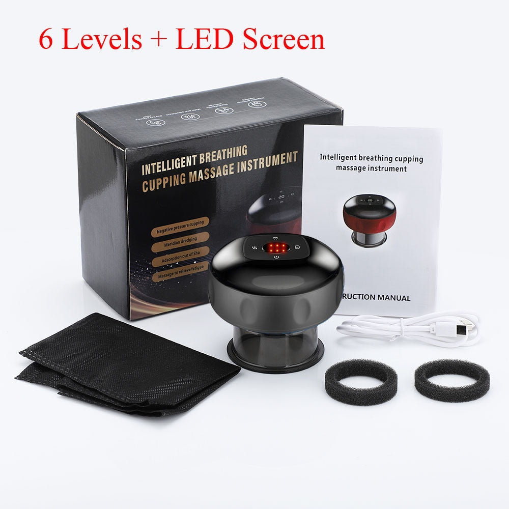 Electric Cupping Massager Scraping and Cupping Therapy Red Light Heating Vibration Pressotherapy Rechargeable Pain Relief - V.I.P Digital Presence