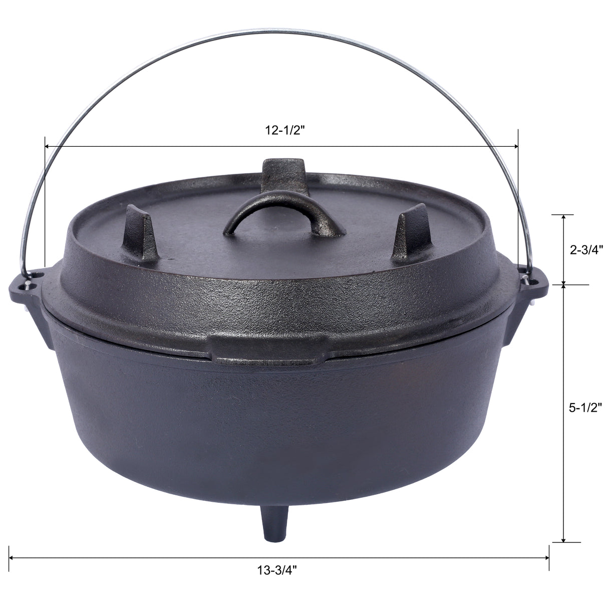 ast iron Dutch oven with lid, outdoor camping deep pot, used for camping, cooking, barbecue and leg rest,6 quarts - V.I.P Digital Presence