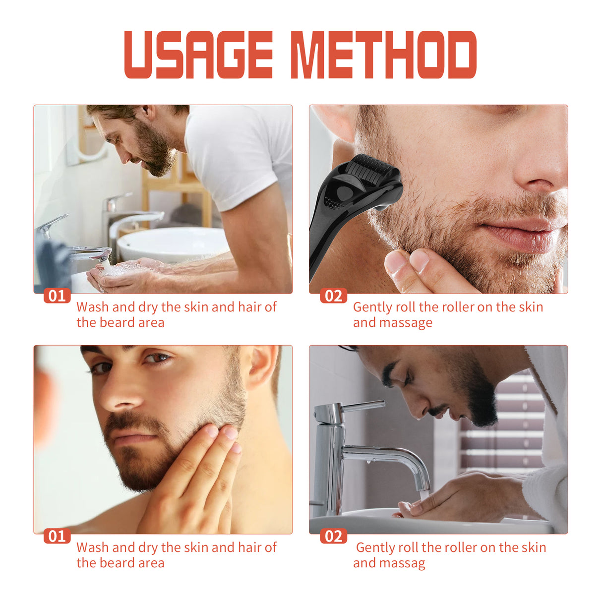 Beard Bushy Roller, Strong Root Moistens Soft Light For Men Nourishing Bushy Growing Beard Comb - V.I.P Digital Presence