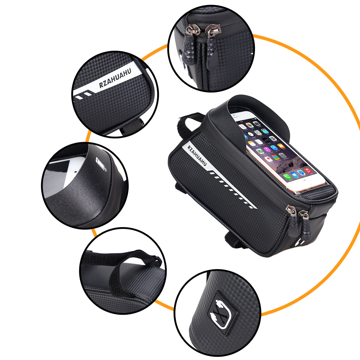 Bolsa para bicicleta, bolsa para viga delantera, bolsa para tubo superior, bolsa para bicicleta de montaña, bolsa de gran capacidad para teléfono móvil, equipo para montar en bicicleta