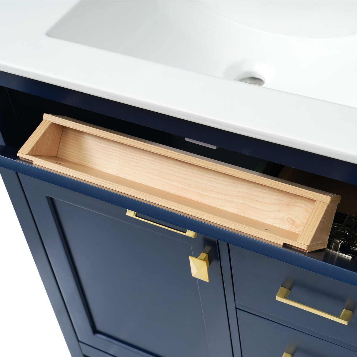 30-Inch Blue Bathroom Vanity with Ceramic Sink and Ample Storage - Ideal Choice for Small Bathrooms - V.I.P Digital Presence
