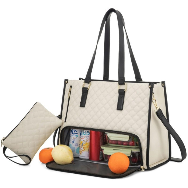 2-in-1 Travel Tote: Laptop & Insulated Lunch Bag. Ideal for Business, Work, Nursing, Office, College, Casual Use - V.I.P Digital Presence