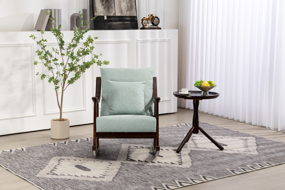woven fabric Mid Century Modern Accent Chairs Comfy Upholstered Glider Arm Chair with Solid Wood for Living Room Bedroom Balcony - V.I.P Digital Presence