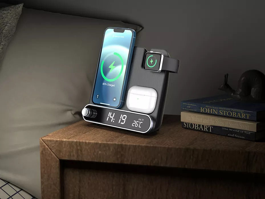 Multi functional clock wireless charging watch earphone wireless charging thermometer wireless charging 15W wireless charging - V.I.P Digital Presence