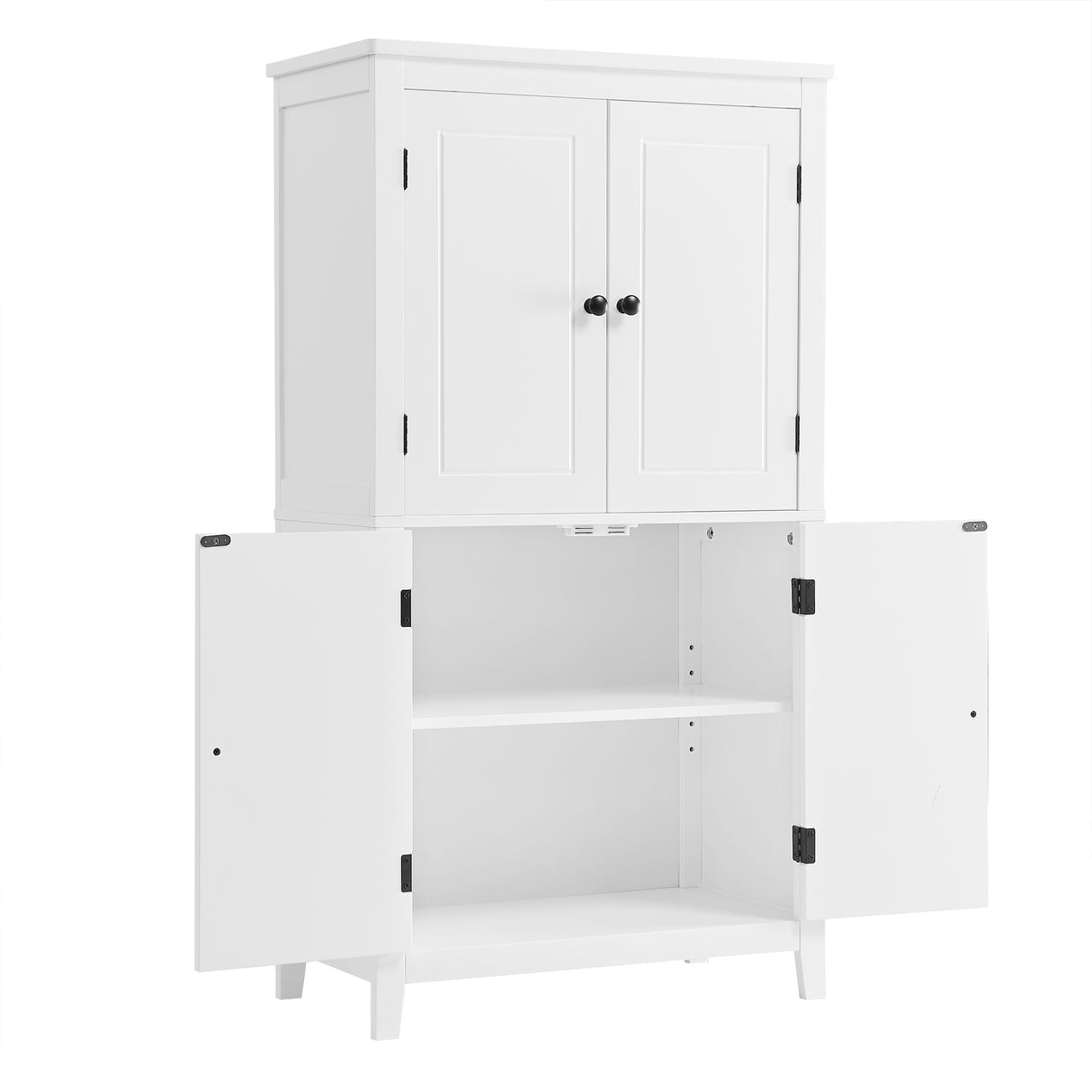 Bathroom floor storage cabinet, bathroom storage unit, 4-door independent cabinet, adjustable shelf, adaptive shelf, white - V.I.P Digital Presence