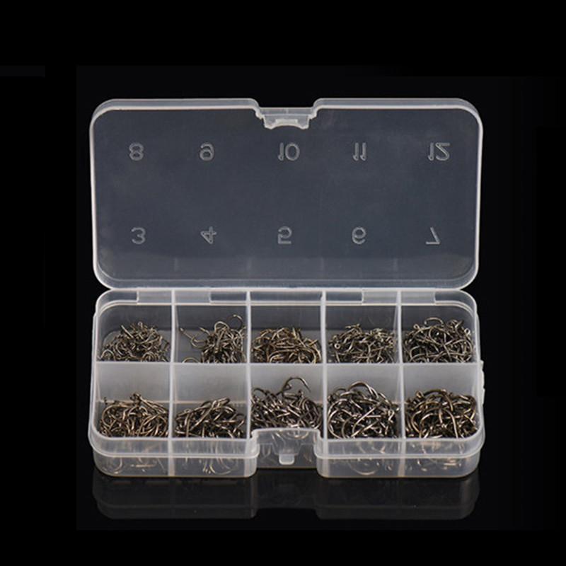 LEO 600PCS/BOX High Carbon Steel Fishing Hooks Sharp Barbed Circle 3#-12# - V.I.P Digital Presence