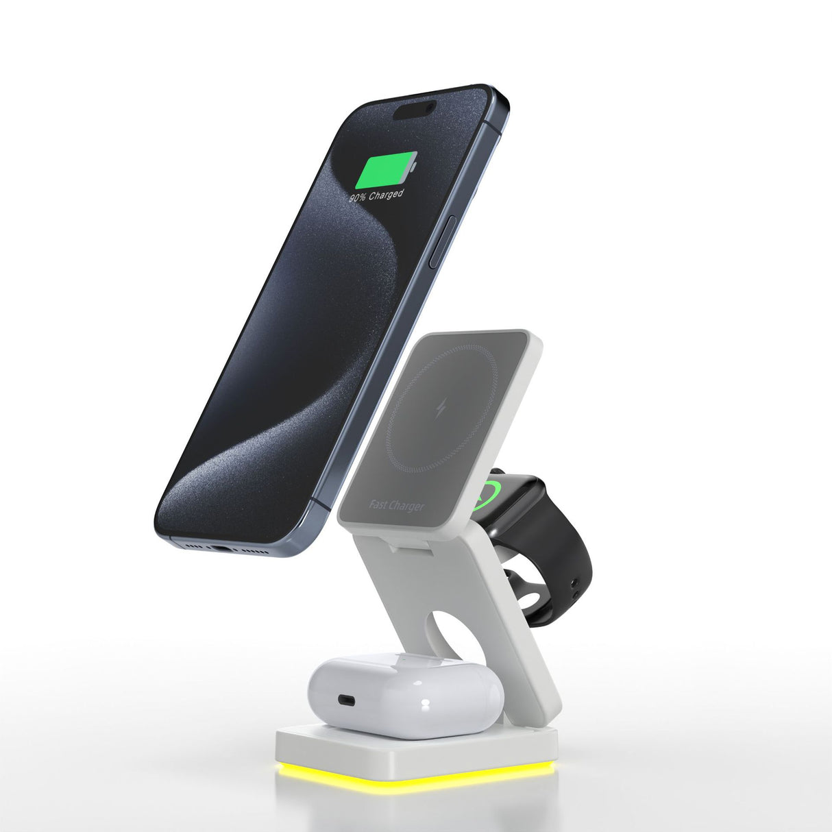 3 in 1 Wireless Charger Magnetic Foldable Charger For iphone charger power Adapter Charging Stand & Holder - V.I.P Digital Presence