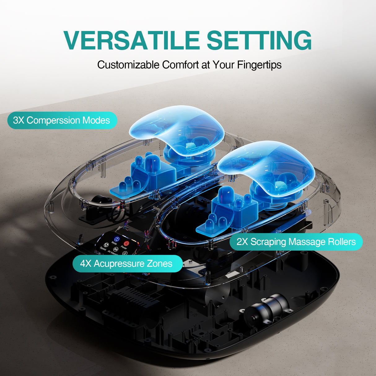 Shiatsu foot massager, heating and deep massage therapy, air compression, vibration pain relief, and circulation - V.I.P Digital Presence