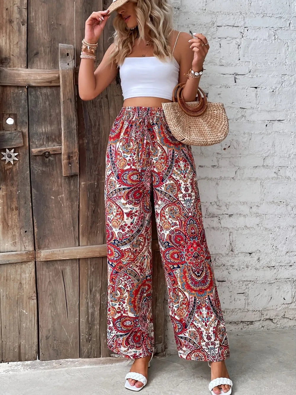 Printed Wide Leg Pants - V.I.P Digital Presence