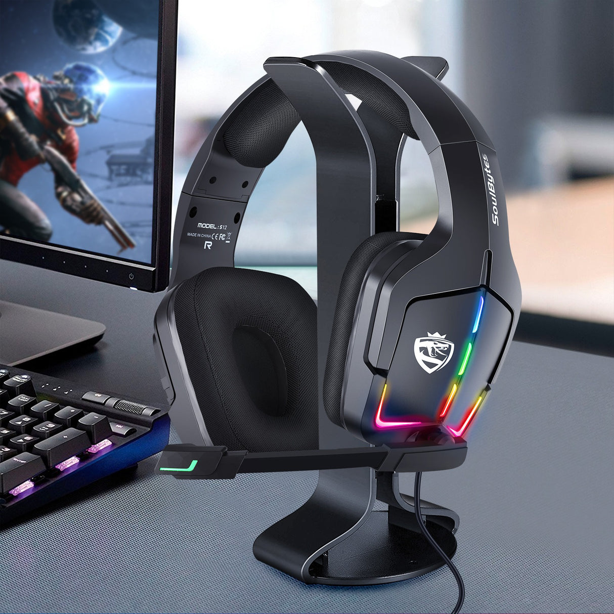 S12 Head mounted gaming headset wired RGB computer gaming headset PS4 headset - V.I.P Digital Presence