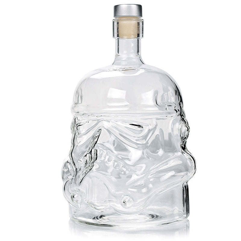 High borosilicate heat-resistant and cold resistant glass wine bottle Star Wars White Soldier glass wine bottle creative decanter liquor dispenser - V.I.P Digital Presence