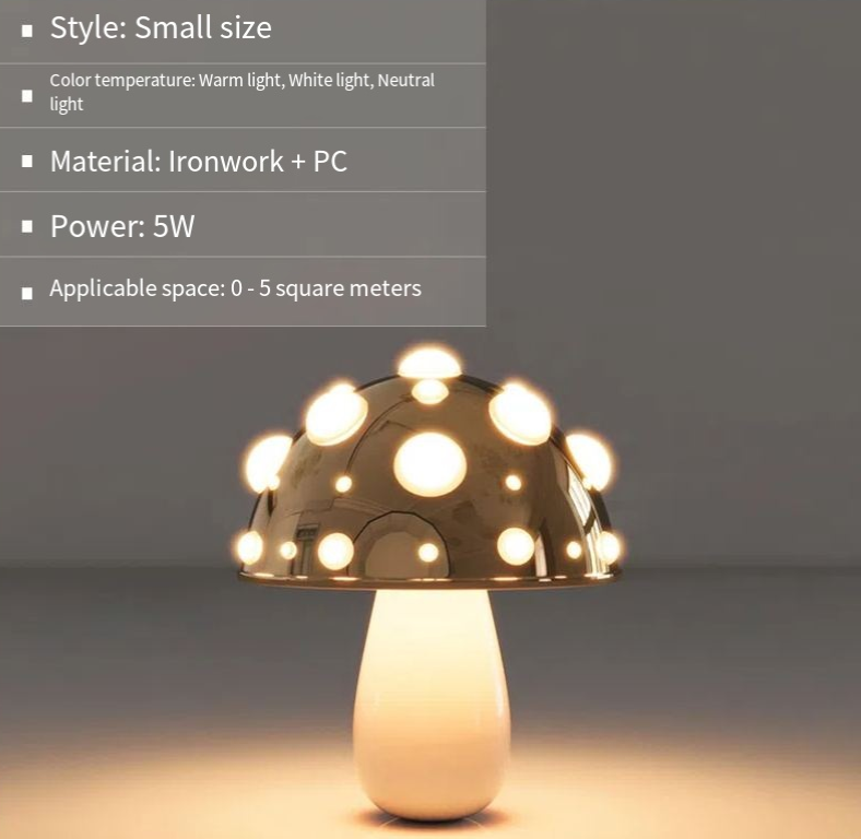 Mushroom Decorative Desk Lamp Bedroom Headboard Dimming Atmosphere Student Dormitory Desktop Night Light - V.I.P Digital Presence