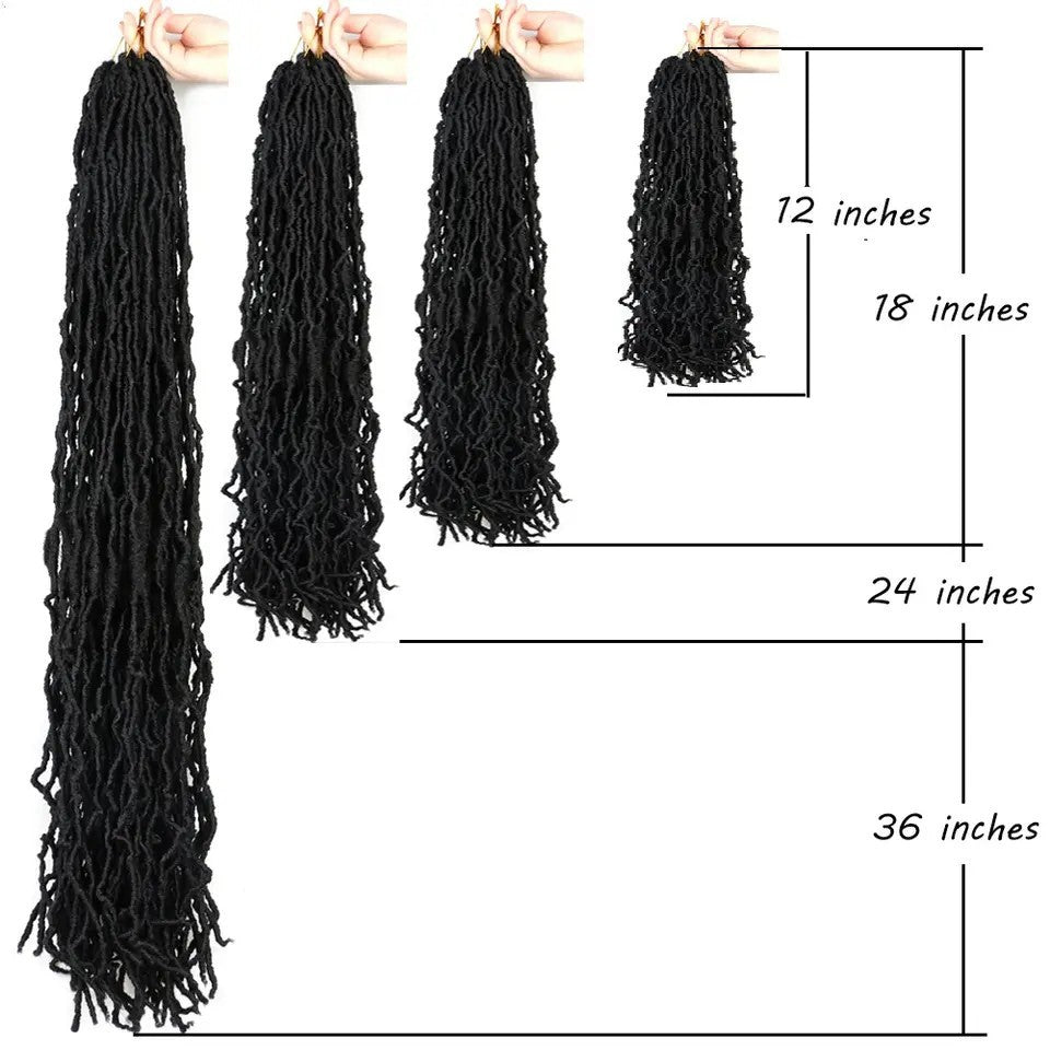 18 24 36 inch Wig Earthworm Crooked Crochet Fiber Wig NuLocs Braiding Hair Dirty Braid - V.I.P Digital Presence