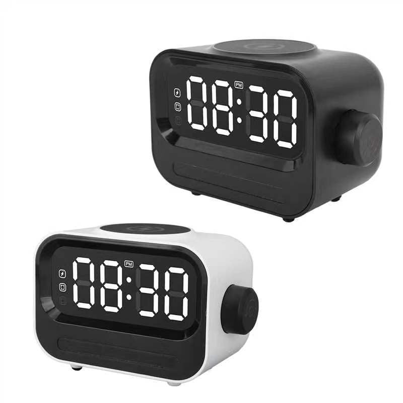 Alarm clock wireless charging Bluetooth speaker clock wireless charging voice controlled light - V.I.P Digital Presence