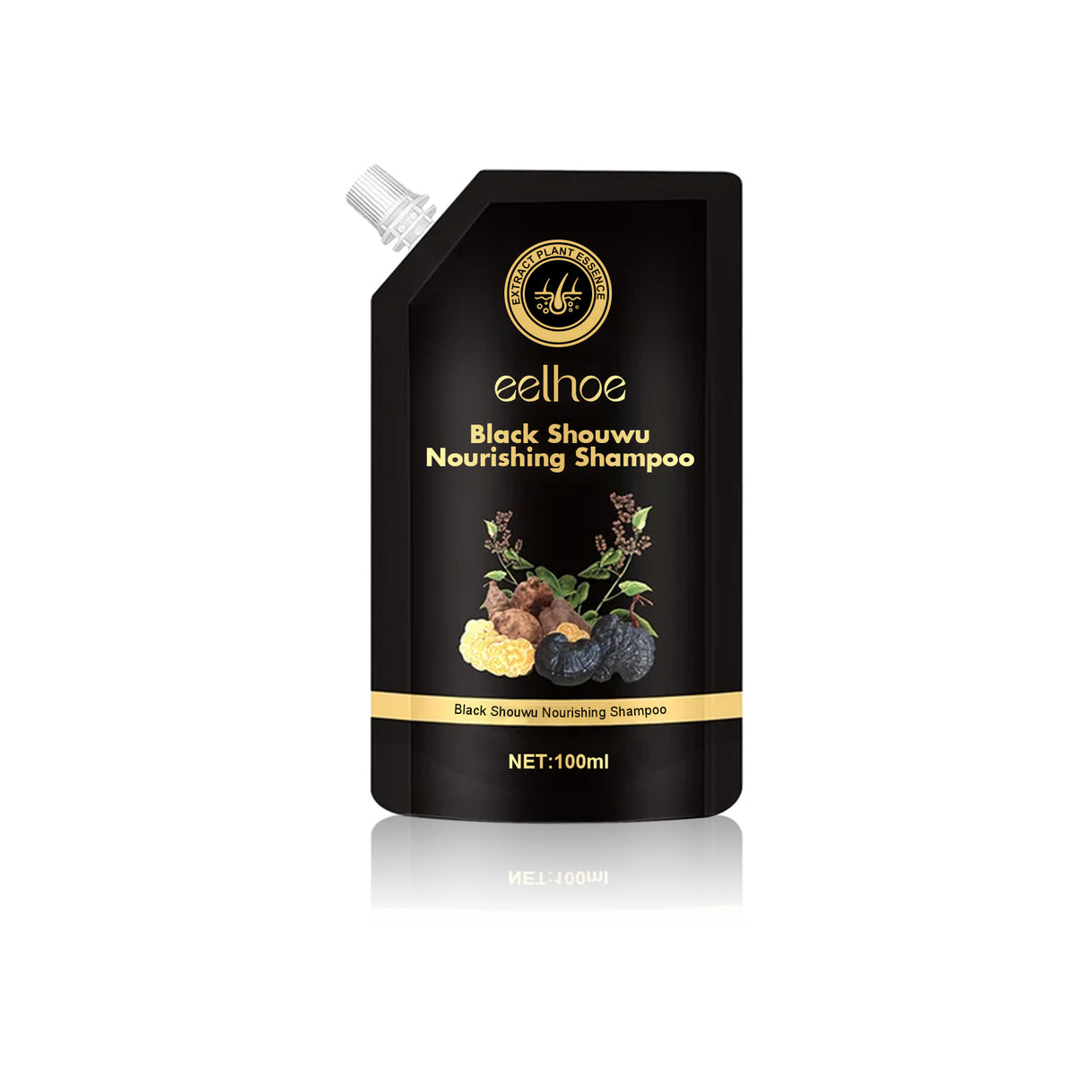 Black Ganoderma Multiflorum Shampoo Natural Black Hair Thick Moisturizing Scalp Soft Wash - V.I.P Digital Presence