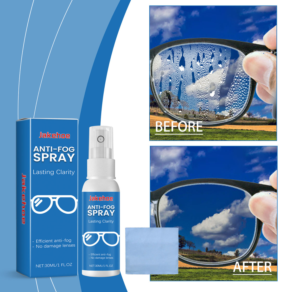 Glasses Anti-Fogging Cleaning Spray, Glasses Anti-Fogging Clear Vision Cleaning Lens Maintenance Spray - V.I.P Digital Presence