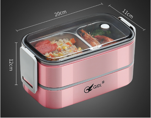 Microwaveable portable double-layer 304 stainless steel compartment insulation lunch box - V.I.P Digital Presence