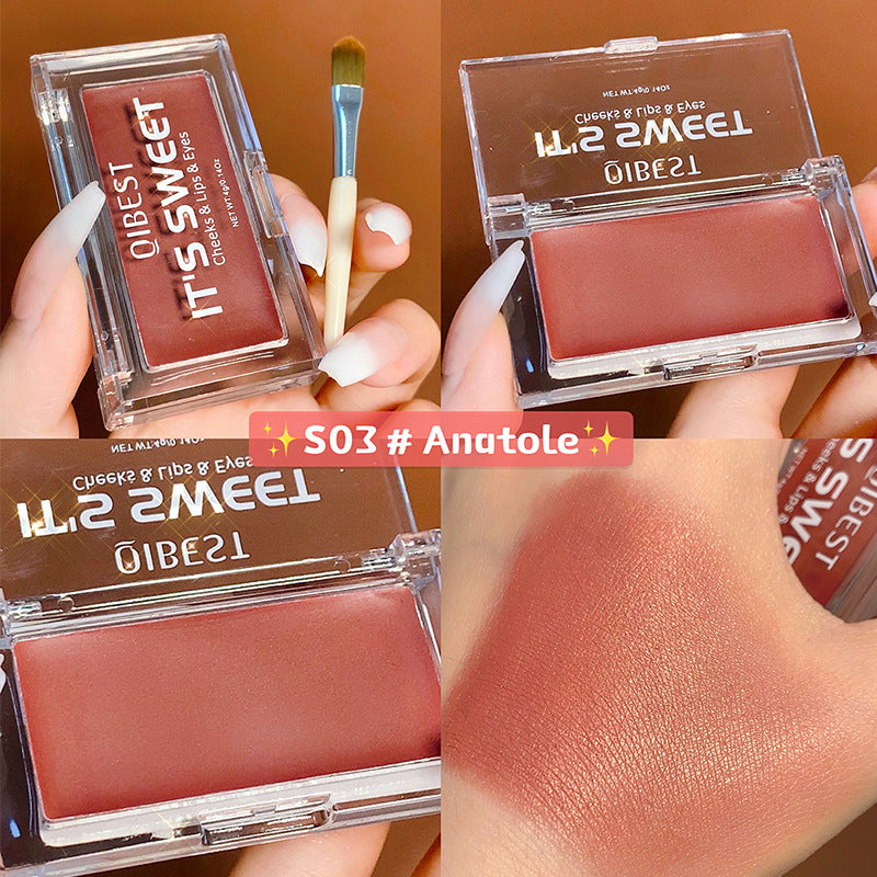QIBEST Lipstick Eye Shadow Blush 3 In 1 Repair Volume Without Dizzy Makeup Natural Color Monochromatic Rouge Cream Eye Shadow Cream - V.I.P Digital Presence
