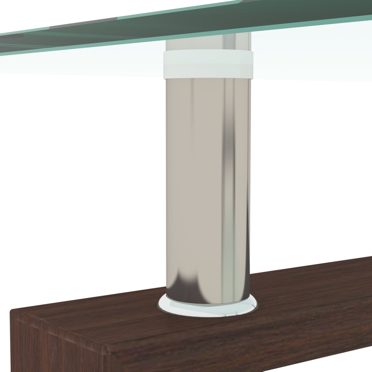 Rectangle Walnut Glass Coffee Table, Clear Coffee Table, Modern Side Center Tables for Living Room, Living Room Furniture - V.I.P Digital Presence