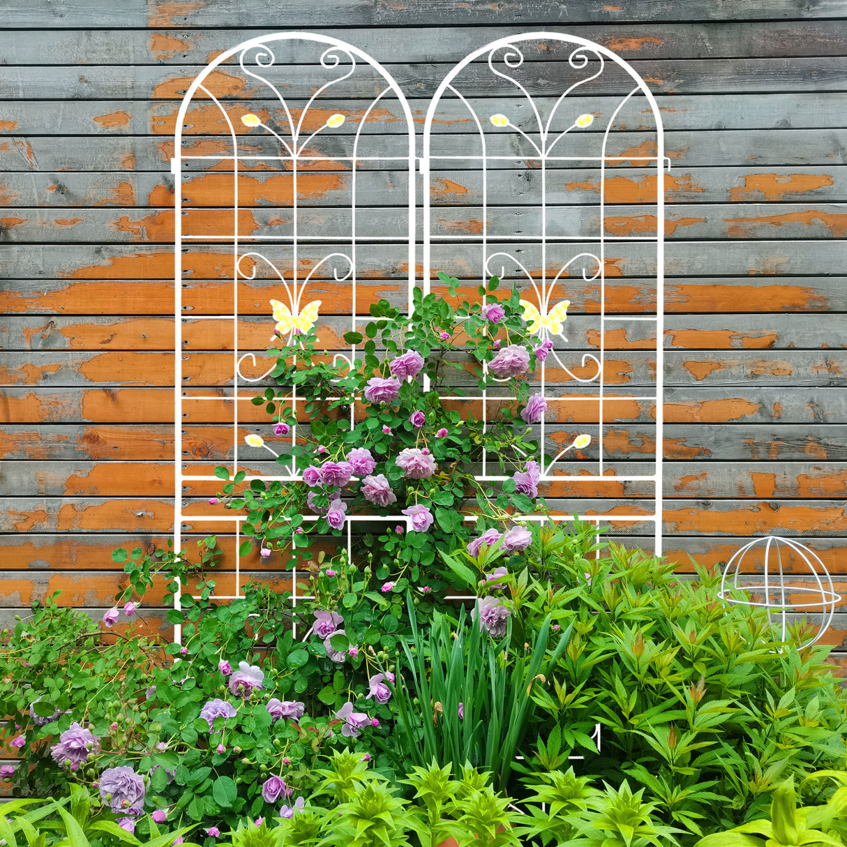 2 Pack Metal Garden Trellis 86.7" x 19.7" Rustproof Trellis for Climbing Plants Outdoor Flower Support Cream White - V.I.P Digital Presence