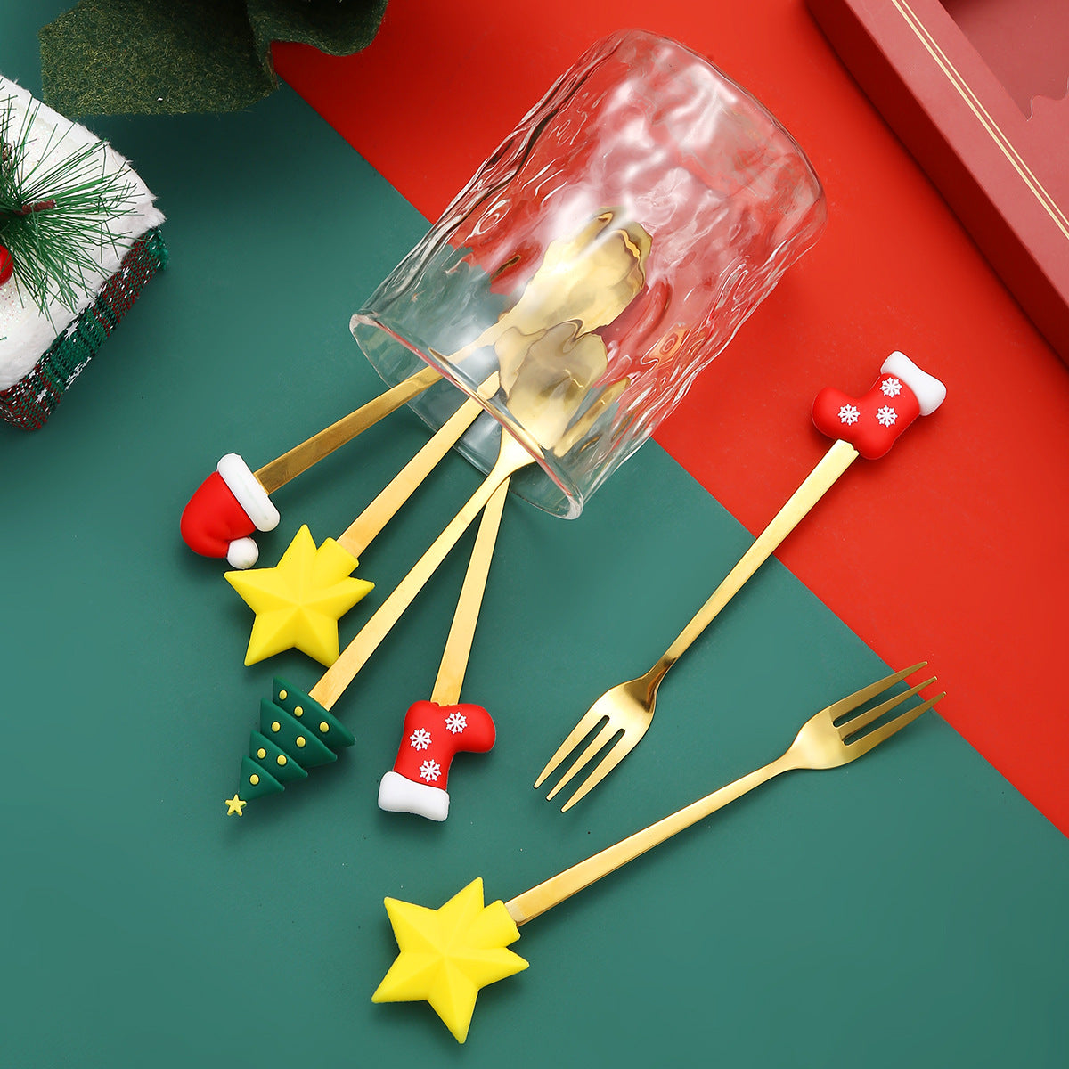 Christmas gift tableware stainless steel coffee spoon dessert spoon fork set - V.I.P Digital Presence
