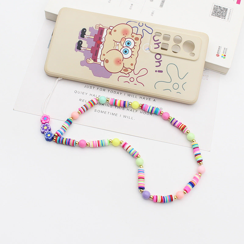 New Mixed Color Soft Pottery Pearl Mixed String Bohemian Simple Style Anti-Drop Function Mobile Phone Chain - V.I.P Digital Presence