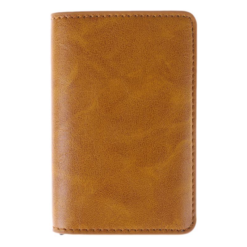 Male Metal Card Holder RFID Aluminium Alloy Credit Card Holder PU Leather Wallet Antitheft Men Wallet Automatic Pop Up Card Case - V.I.P Digital Presence