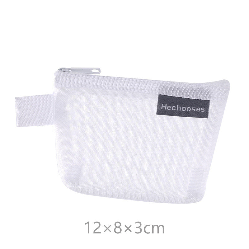 Simple three-dimensional triangle mesh coin key earphone storage bag transparent storage bag - V.I.P Digital Presence