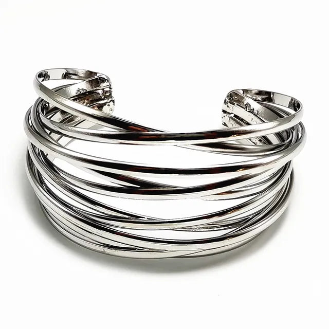 Fashion Alloy Round Chain Charms Cuff Bracelet For Women Female Gold&Silver Color Bracelets Jewelry - V.I.P Digital Presence