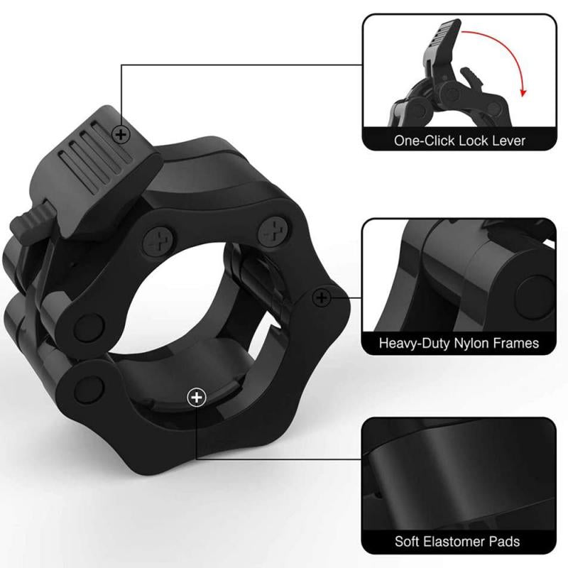 1 par de abrazaderas olímpicas de 2" con cierre giratorio para barra, pinzas para mancuernas, barra de levantamiento de pesas, gimnasio, mancuernas, fitness, culturismo