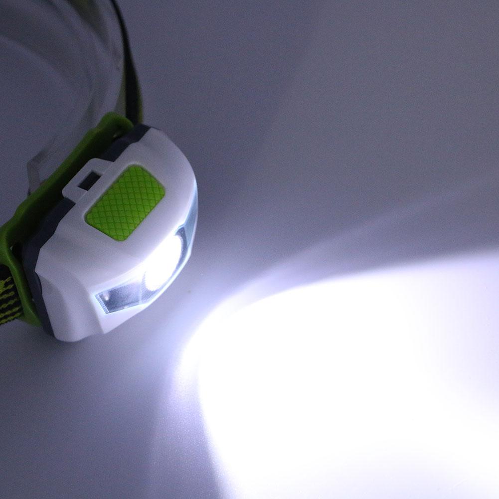 Linterna frontal LED impermeable de 4 modos, linterna blanca + roja, utiliza 3 pilas AAA.