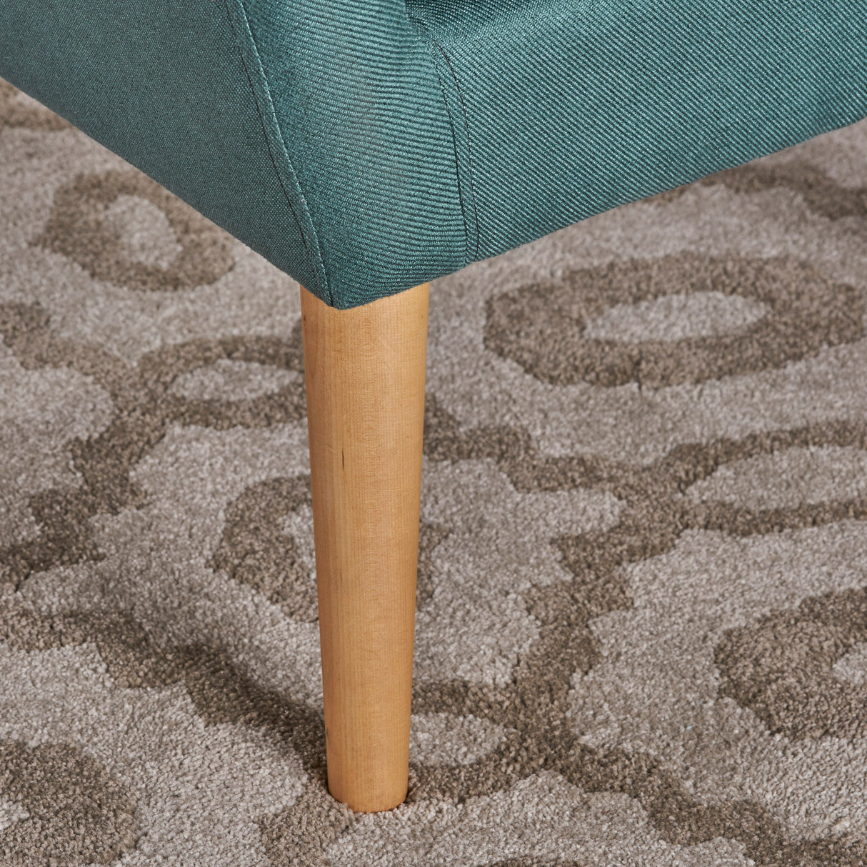 Mid Century Modern Fabric Club Chair, 28.30" W x 27.60" D x 31.50" H, Dark Teal/Natural - V.I.P Digital Presence