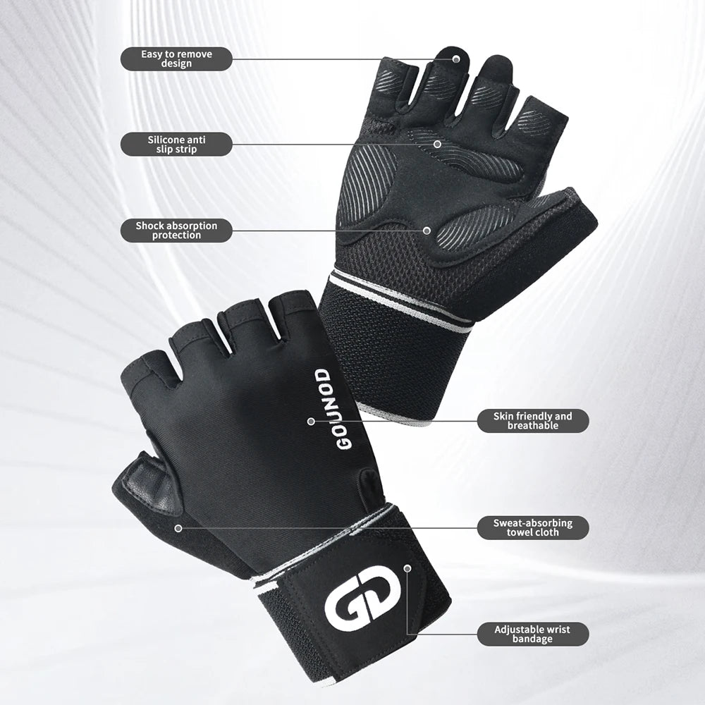Fitness gloves with microfiber anti slip and wear-resistant design half finger gloves with straps - V.I.P Digital Presence