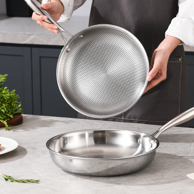 Stainless steel single handle sauce pot, double bottom milk pot, non stick pot, household sauce pot, high body, short height soup pot, smooth flat bottomed frying pan - V.I.P Digital Presence