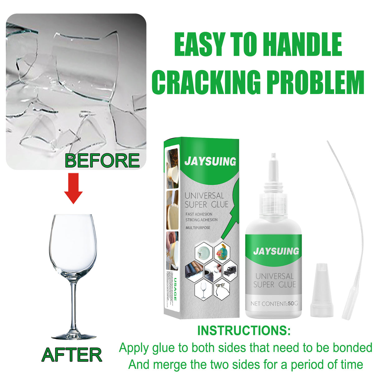 Jaysuing Multifunctional Adhesive Glue Repair Tile Leather Wood Repair Manual DIY Quick Dry Adhesive - V.I.P Digital Presence