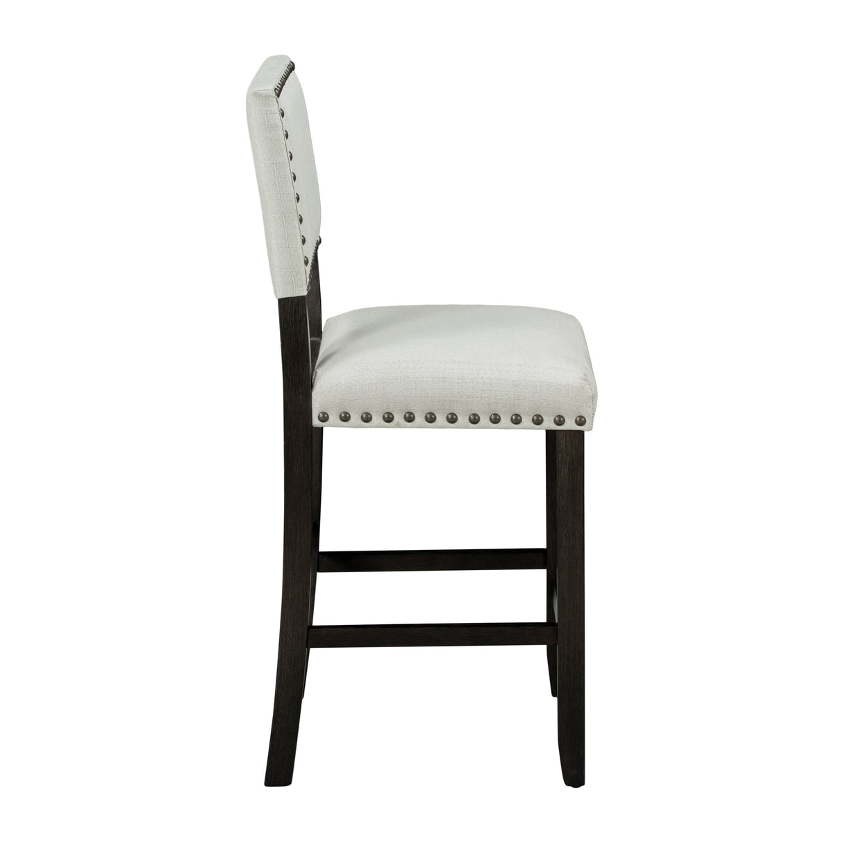 TREXM 5-Piece Counter Height Dining Set, Classic Elegant Table and 4 Chairs in Espresso and Beige - V.I.P Digital Presence
