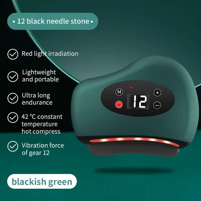 Electric Guasha Massager Hot Compress Eye Massager Stone Heating Vibration Scraping Neck Face Skin Lifting Removal Wrinkle Tool - V.I.P Digital Presence