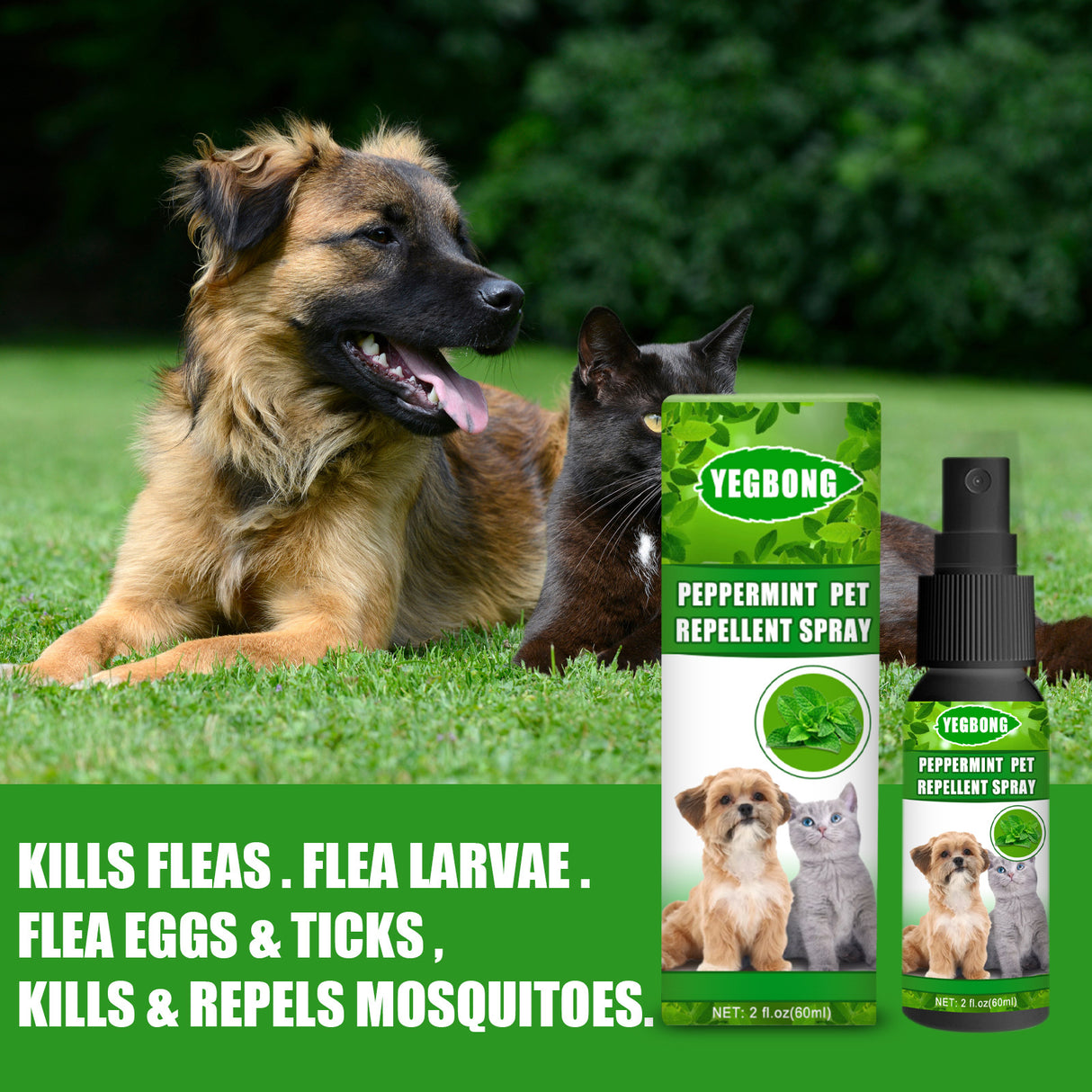 Peppermint Pet Repellent Spray, Dog Mite Spray Pet Mite Fungus Spray For Cats And Dogs - V.I.P Digital Presence