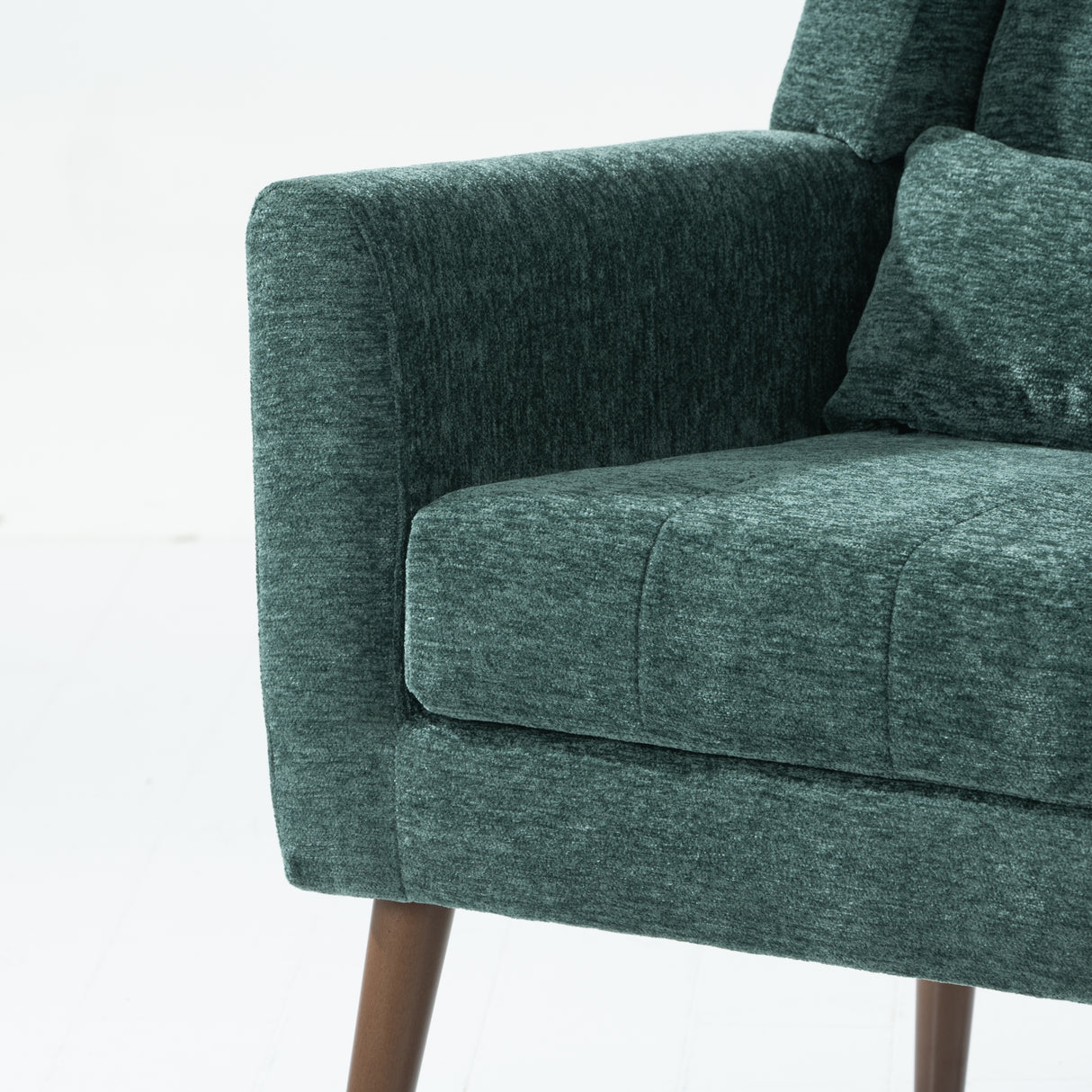 Modern Accent Chair Upholstered Foam Filled Living Room Chairs Comfy Reading Chair Mid Century Modern Chair (Blackish Green) - V.I.P Digital Presence