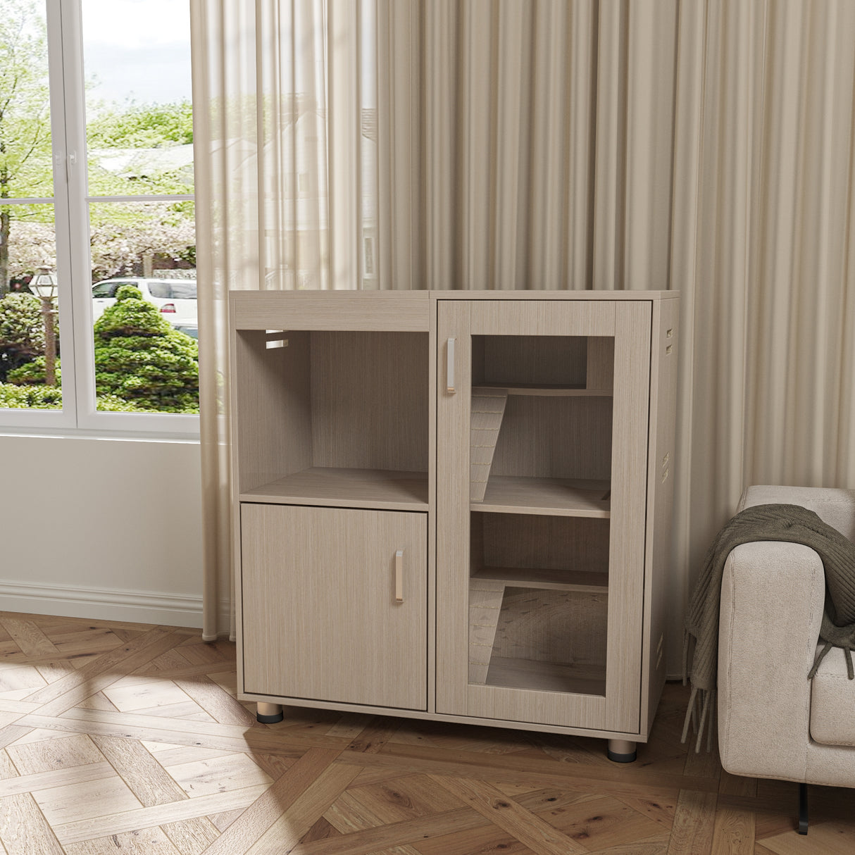 Guinea pig cage, 4 layers of hamster cage wood, with storage cabinet, mouse cage, openable top, acrylic window ,X-Large - V.I.P Digital Presence