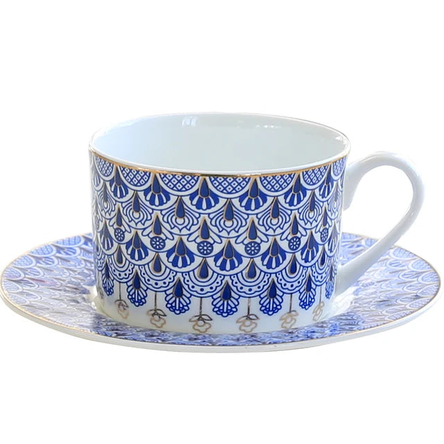 300ML, fine bone china coffee cup and saucer, russian design espresso cups, porcelain reusable cup, tea ceremony tazas cafe - V.I.P Digital Presence