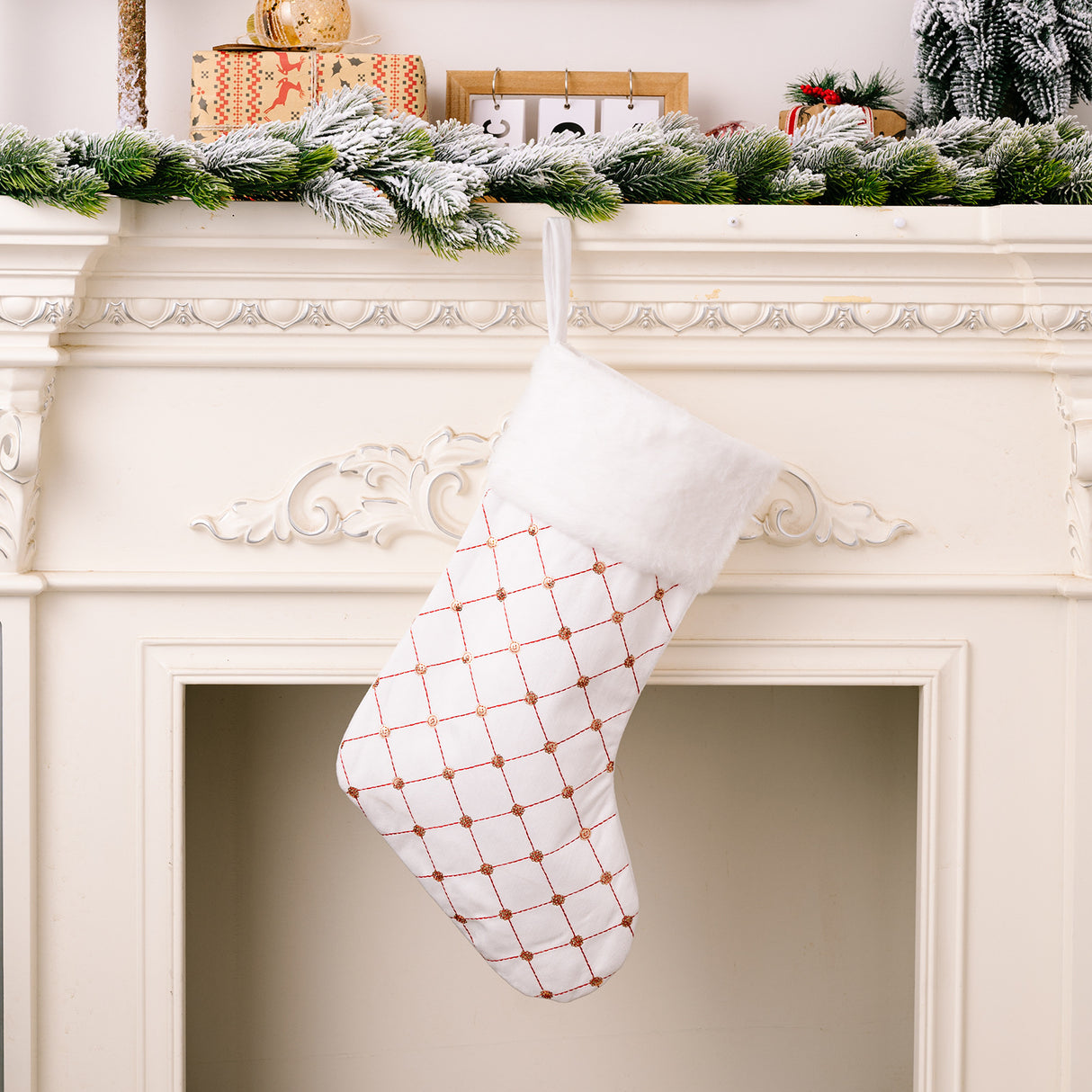 Christmas decoration supplies, high-end Christmas socks, red Christmas stockings, gift bags, tree hanging gift socks - V.I.P Digital Presence