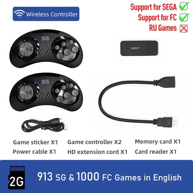 16 bit Classic Retro MD Sega Gaming Console Home HDMI HD TV Gaming Console Wireless Doubles Gaming Console - V.I.P Digital Presence