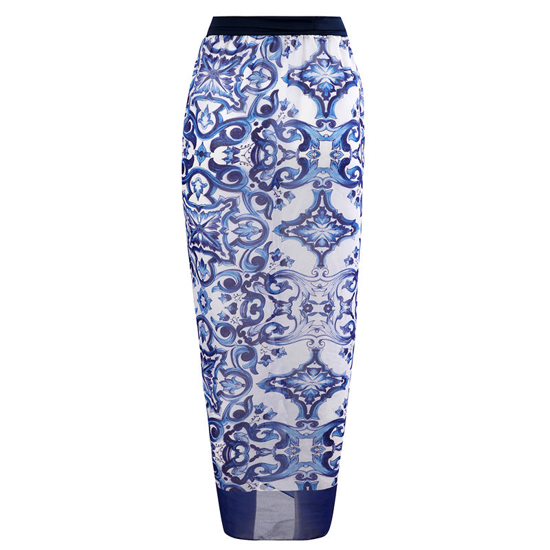 Two-piece one-piece swimsuit with skirt - V.I.P Digital Presence